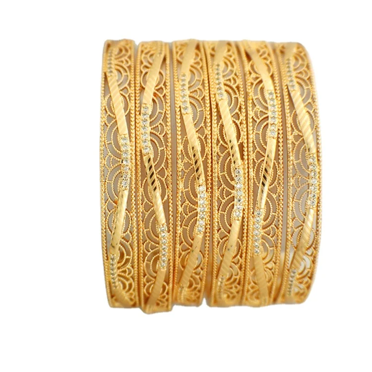 

2022 fashion gold plated bangle bracelet gift jewelry bangles for women, Champagne gold color