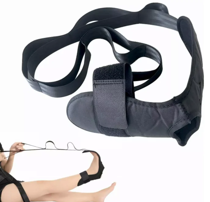 

Gym Yoga Stretching Sraining Leg Muscle Relief Foot Stretcher Calf Stretch Strap for Plantar Fasciitis With Loops
