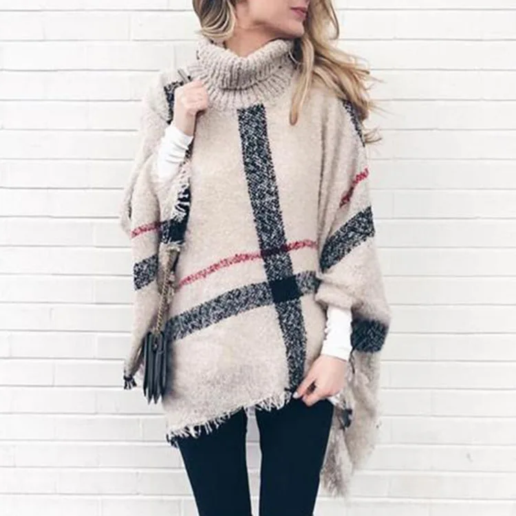 

Winter hot sale plus size knitting sweater high collar women sweater