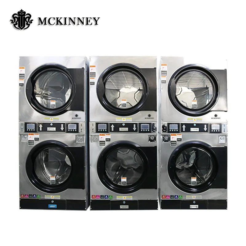 
Professional Commercial Laundry equipment Double Stack Washing Machine Clothes Dryer Machine All In One 