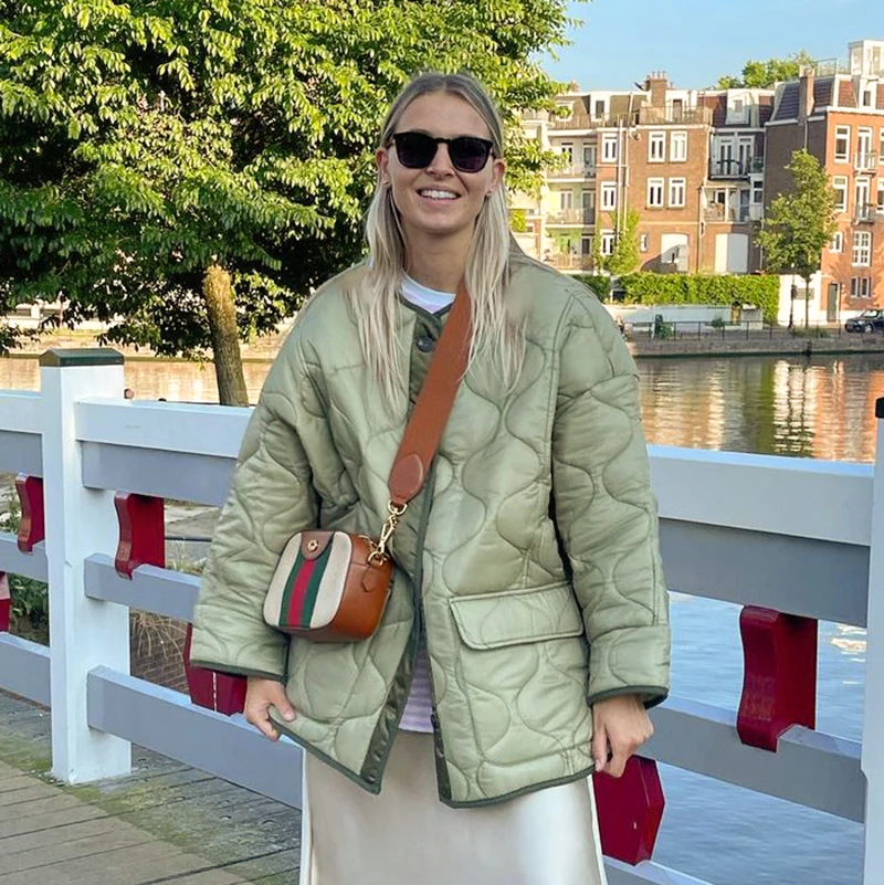 

2021 Winter Front Pockets Long Sleeve Padding Warm Oversized Puff Cotton Women Coat, Multiple