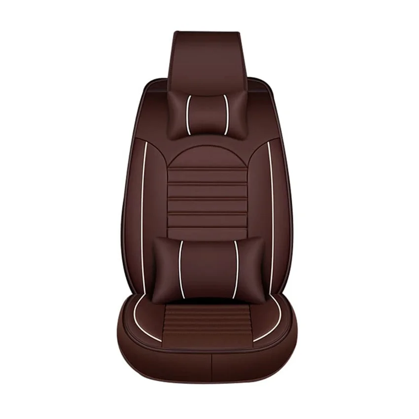 

Muchkey Luxury Full Set Car Seat Cover PU Leather Vehicle Cushion Waterproof Protectors Compatible with Airbag Car Seat Covers
