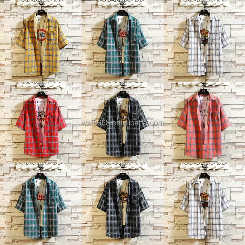 

New Men's Shirts Wholesale Short Sleeved Cotton Print Casual Men's Shirts