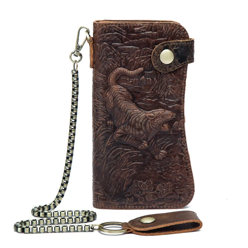 

RFID Anti-theft Chain Crazy Horse Leather Retro Style First Layer Luxury Wallet Men