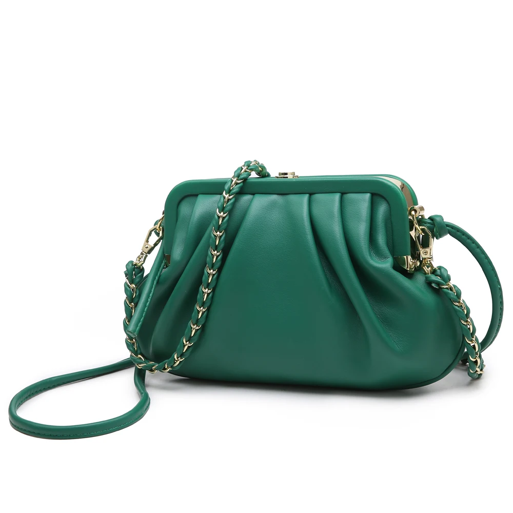 

2020 New Arrival Hot Sale Women Dumpling Clip Bag Good Quality Lady Shoulder Crossbody Bag for Wholesale, White, mocha green, orange, green, black