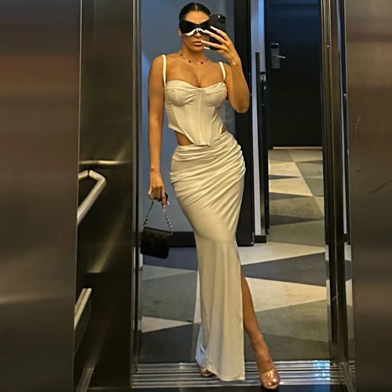 

S3412276A clothing women sexy sweet pink summer crop top and skirt 2 piece set bodycon dres 2 piece set women skirt and top