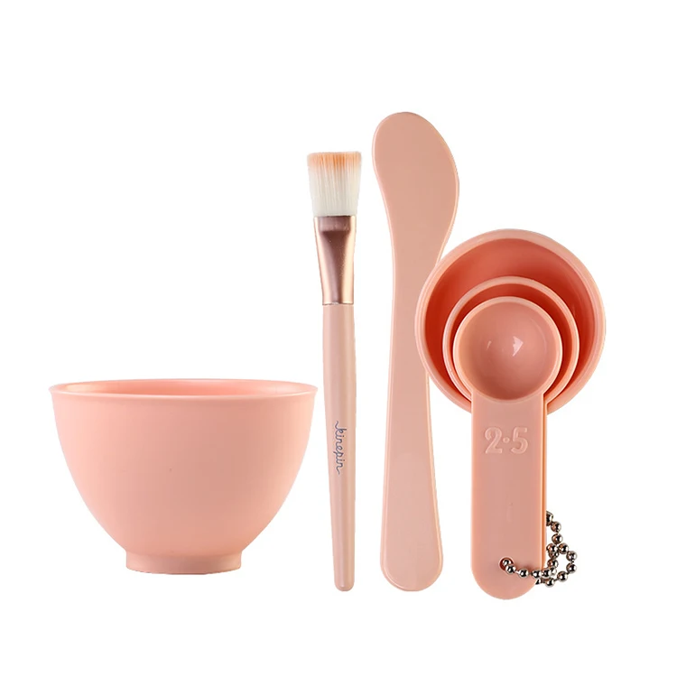 

Double-Head Cosmetic Beauty Tool Silicone facial cleaning brush DIY mask spoons, Pink