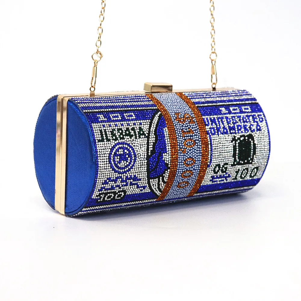 

Customized money roll purse handbag diamond bag rhinestone round money purse bling, Pink, green, colorful, yellow, blue,red