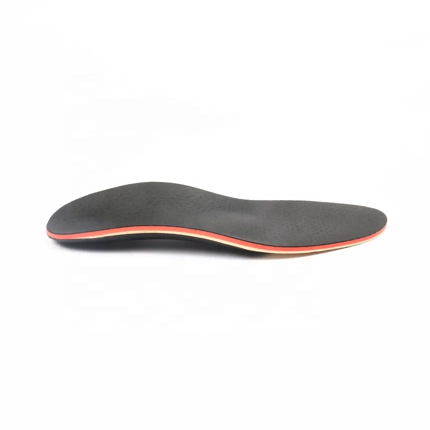 

D15M Flat feet insoles high arch support eva plantar fascial insert deep heel cup heat moldable carbon fiber orthotics, Black