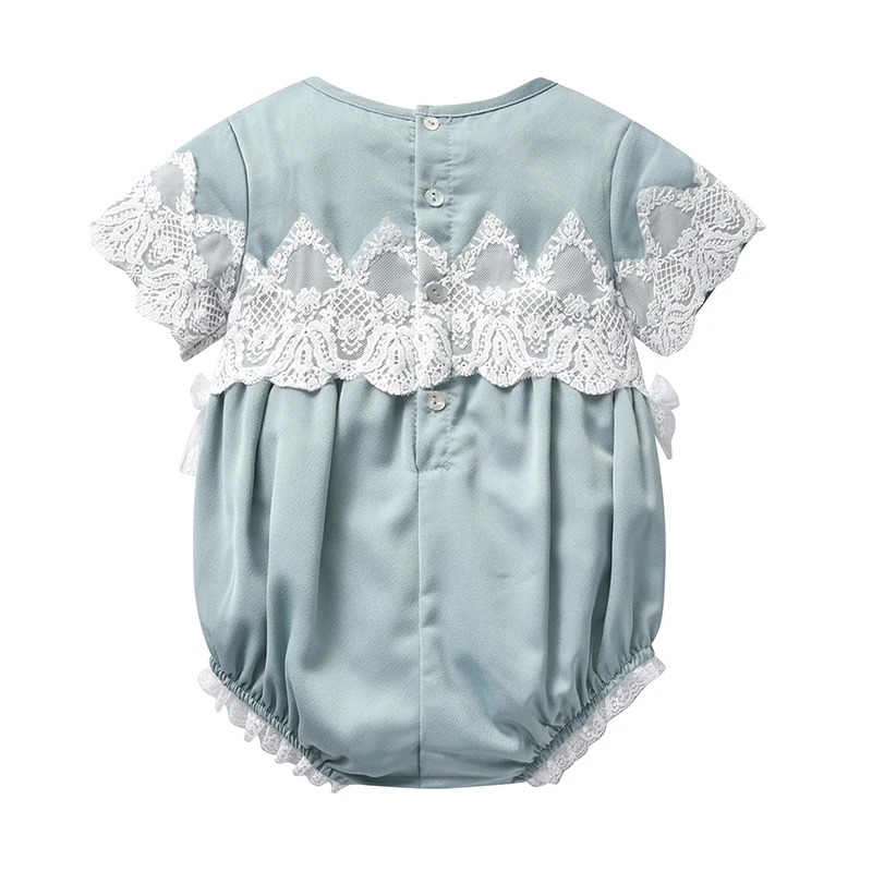 

Hottest On Amazon Wholesale Clothes Chiffon Long Sleeve Cotton Romper Baby Grows Bodysuit, Green