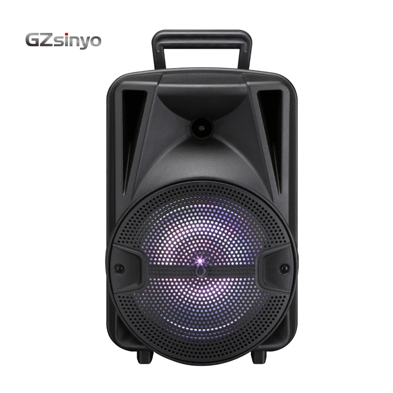

factory price ready goods USB/SD/FM /Blue tooth /MIC portable speaker 8 inch subwoofer