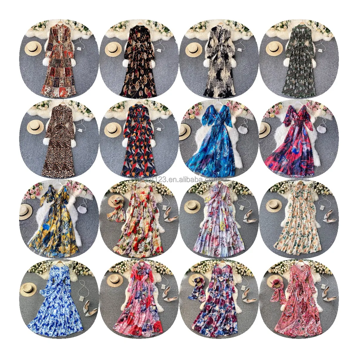 

2022 Woman Clothes Floral Printed Eyelet Front Design Mini Casual Boho Woman Dress