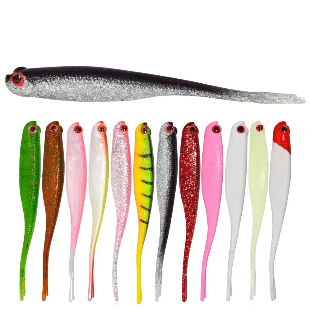 

Artificial Bait Long Tail Soft Fish 115mm 7g 4pcs Forked Tail Painting Soft Lure, 12 colors