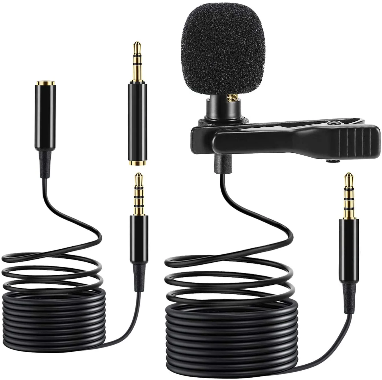 

WIK-MS professional 3.5mm, Condenser Lapel Clip MIC, Interview Recording Suitable for type-i/Android/Windows/laptop/camera, Black