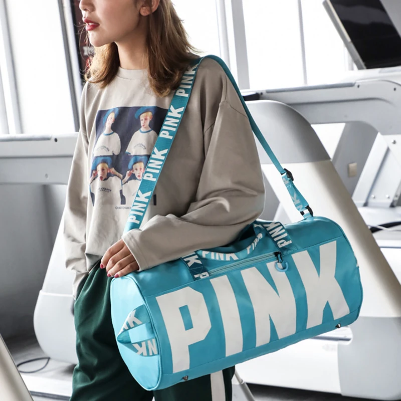 

Custom Logo Travel Unisex Multifunction OEM Gym Bag Nylon Waterproof Duffel Bag Sport Pink Bag