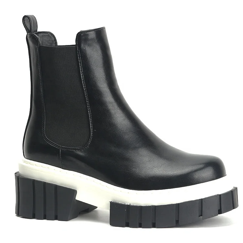 

New design black fashion designers boots womens leather low heel ankle boots