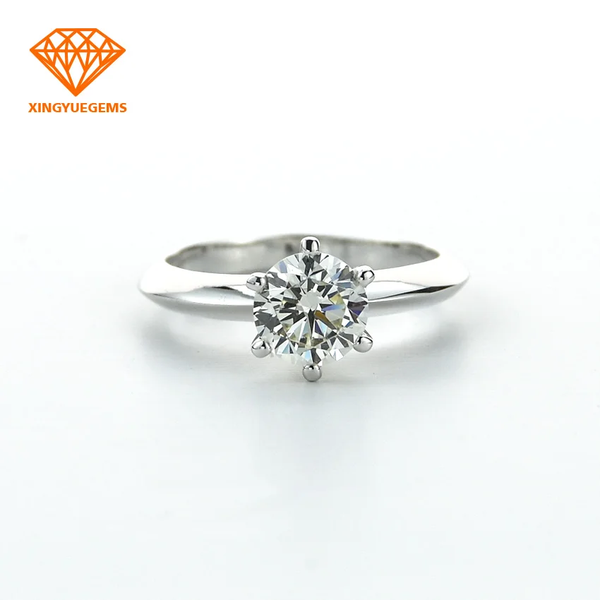 

18 K White Gold Jewelry moissanite Rings Diamond Cut moissanite Wedding Ring