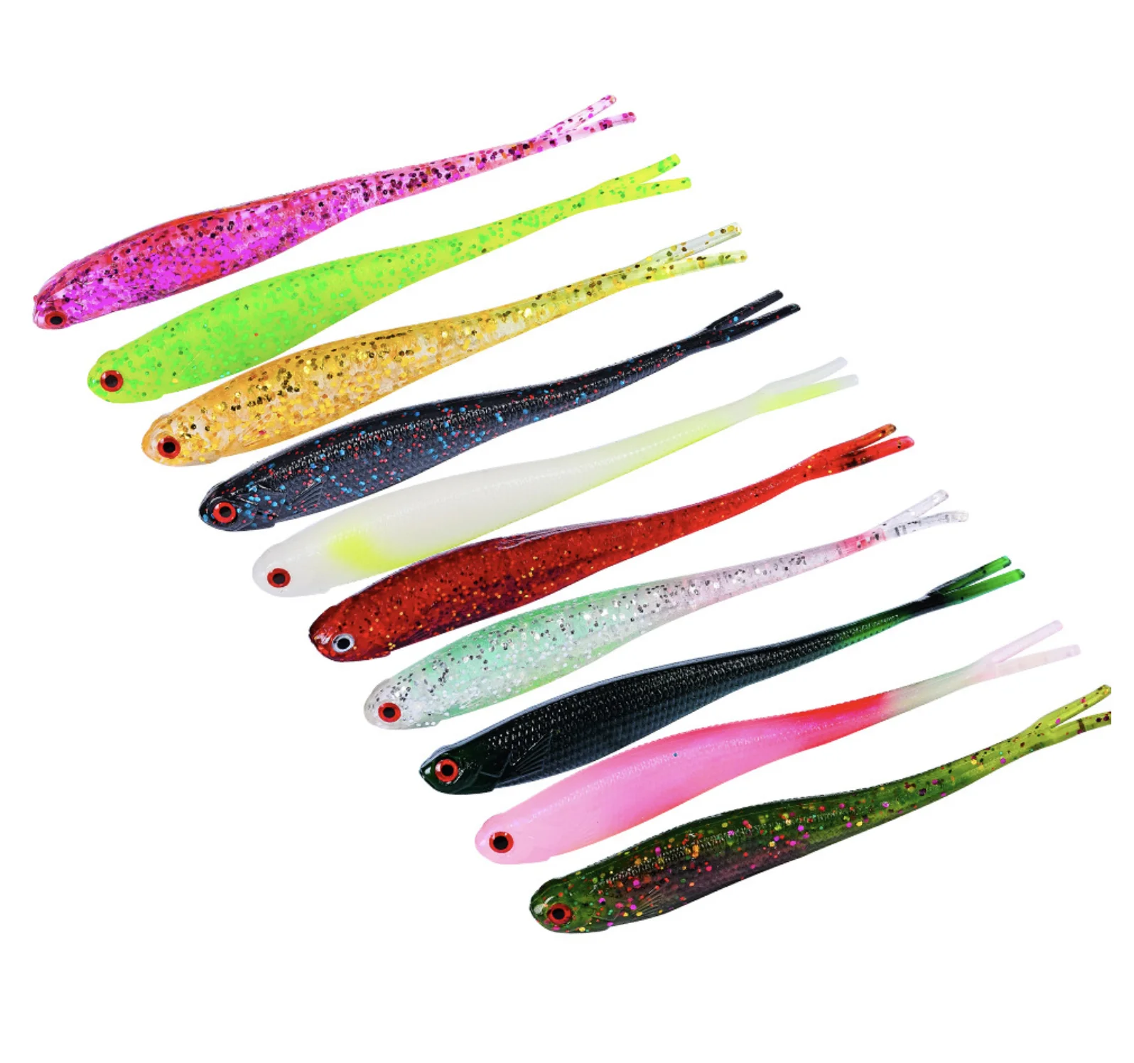 

Wholesale Quality and quantity assured Silicone Forked tail shiny soft lure fishing bait