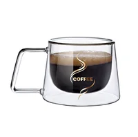 

100ml Heat Resistant Cup Double Wall Glass Coffee Cup with Handle