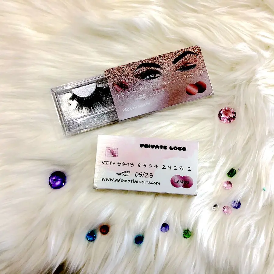 

2021 hot sale Eyelashes credit case Custom logo Package Private Label lashes box cheaper price china vendor 3d/5d/8d mink lash, Black