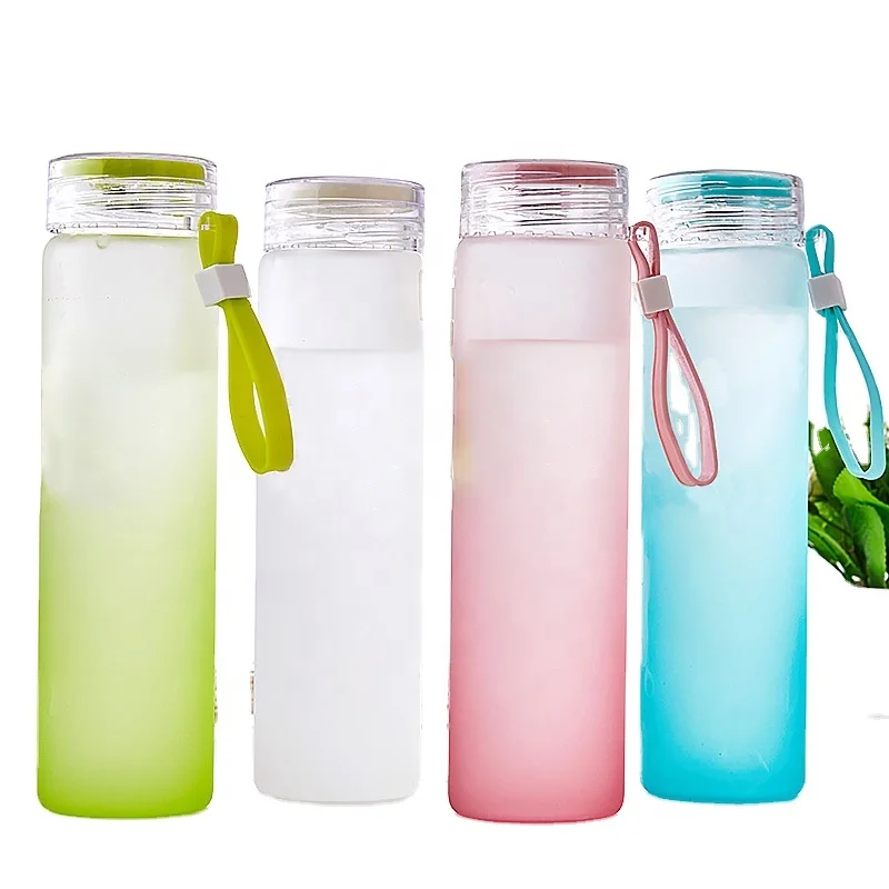 

BPA Free Wholesale Kids Unbreakable Frosted Glass Water Bottle with Borosilicate Glass Bottle