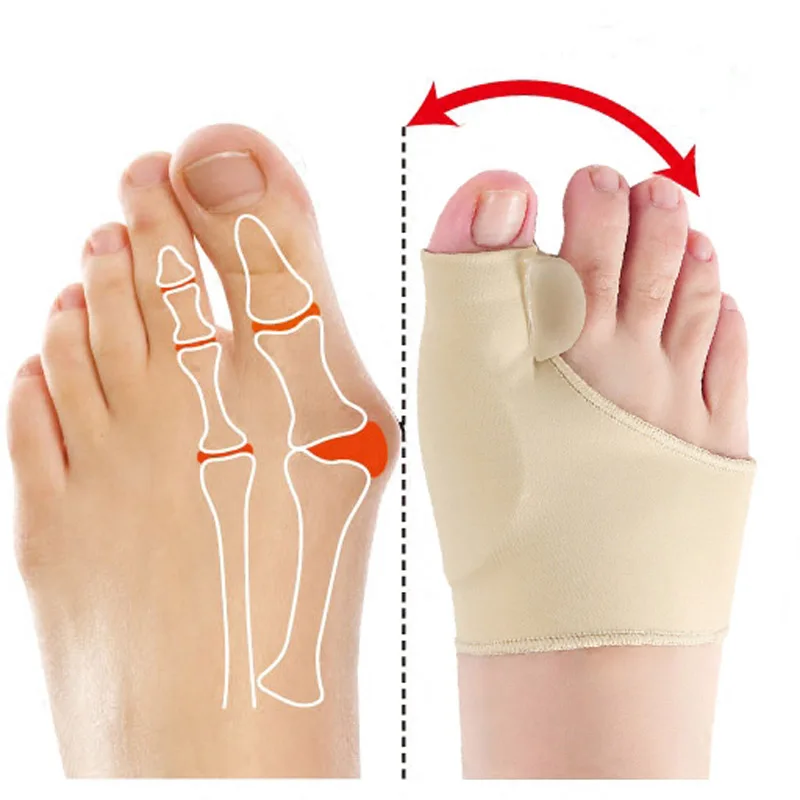 

1pair Toe Separator Bunion Corrector Toe Brace Orthopedic Hallux Valgus Correction for Men and Women Gel Foam Cottongel Opp Bag