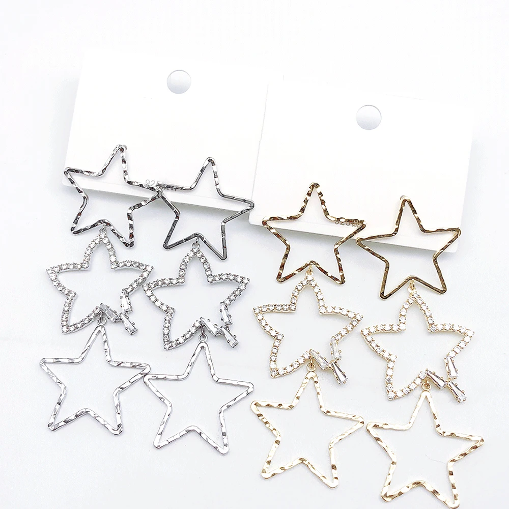 

Trendy custom statement daily dating cute star drop earrings stud women jewelry, Pictures shown