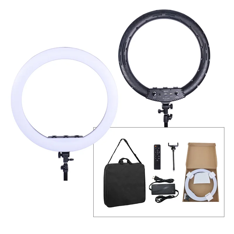 

ring light 18" LED Fill Ring Light Photographic Lighting 2700-6500K With Remote Control And Tripod For Studio Makeup, Black