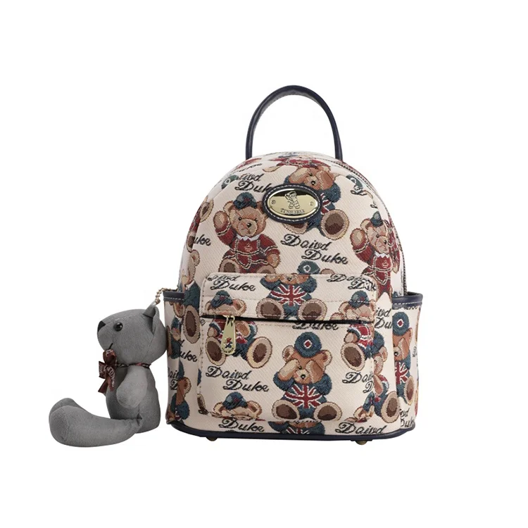 

TTWNBEAR Private Brand Backpack Embroidery Pattern Large Capacity Girl Backpack, White