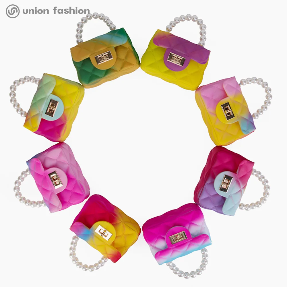 

Low MOQ High Quality Pearl Handble Colorful Mini Crossbody Bag Handbags, As picture