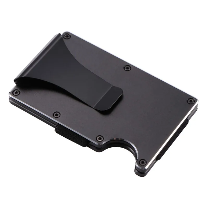 

Brand New Durable Front Protect Anti-Thief Rfid Card Guard Aluminum Wallet, Black,silver