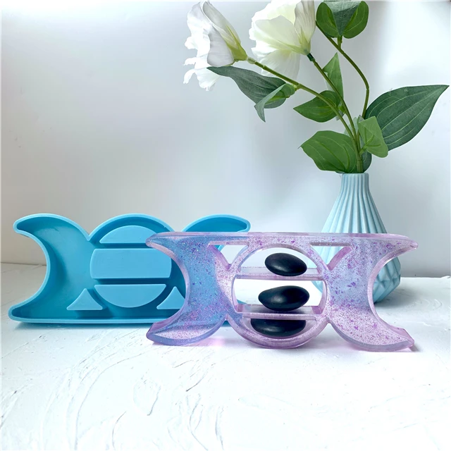 

L7236 DIY Desktop Gift Jewelry Box Mold Moon Star Desktop Shelf Storage Box Resin Molds Silicone tray mold, Customized color