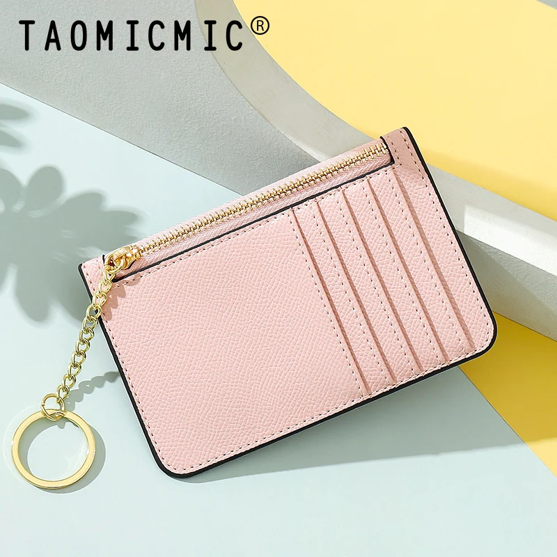 

Taomicmic wholesale factory price Simple Style Mini pu LEATHER cardholder girl Women functional Credit CardHolder factory price, 9 colors