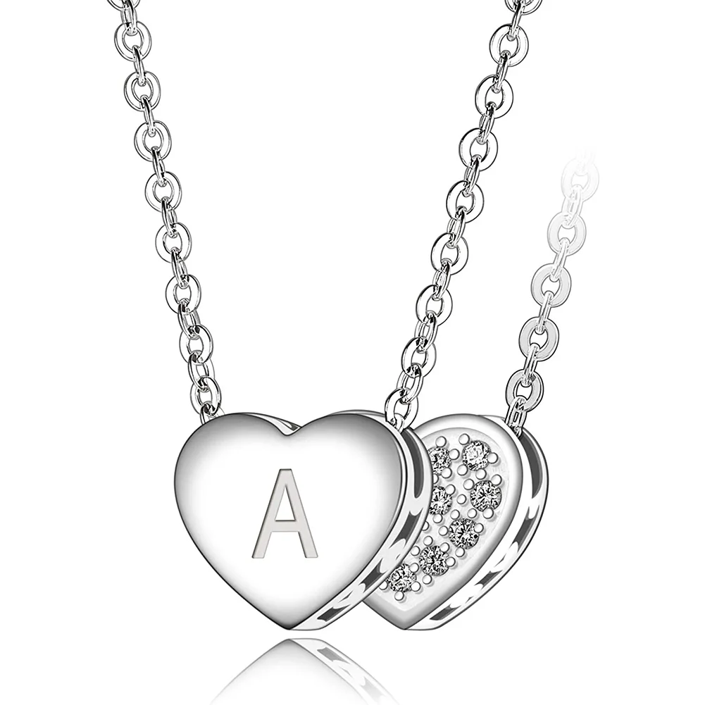 

A-Z Initial Necklace Women's Heart Pendant Necklace Necklace Gift For Women Men Wholesale Supplier, White