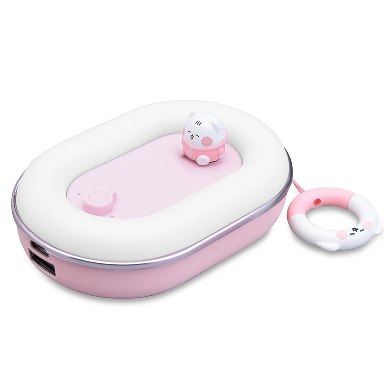 

Winter Portable Pocket Pink Mini Hand Warmer Power Bank with LED Display and Cute Pattern for Electrical Hot Water Hand Warmer, Yellow, pink