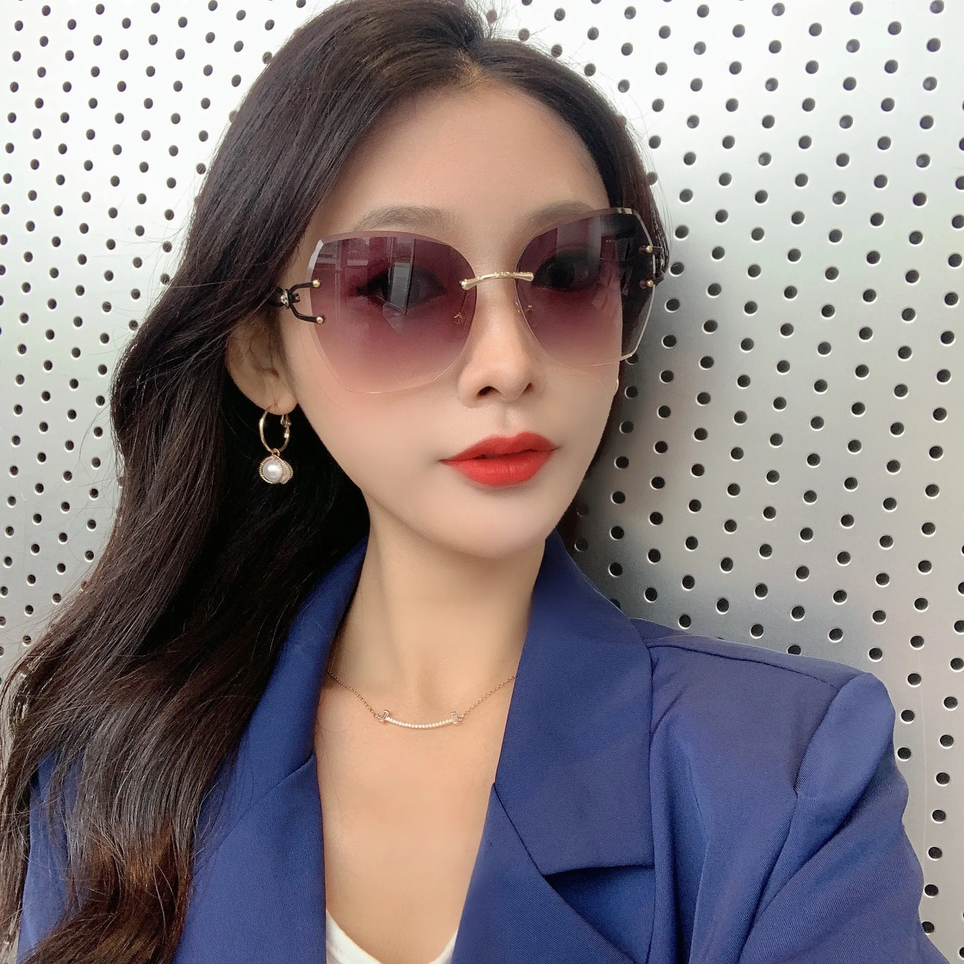 

Frameless sun visor fashion sunglasses personality trend sunglasses