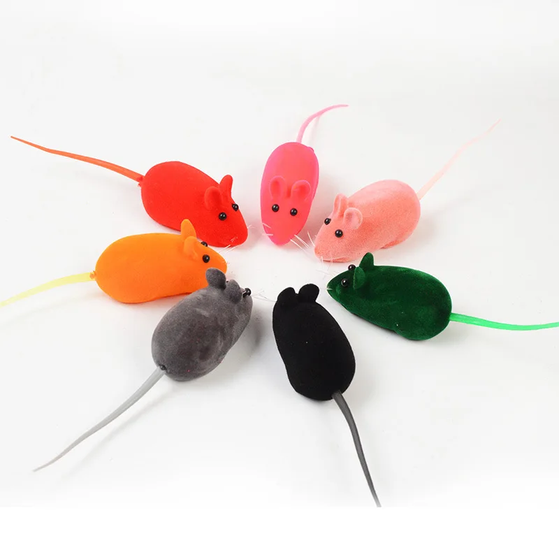 

Pet Colored Plush Mouse Chew Rubber Toy Dog Chewing Mouse Cat Toy with Mouse Sound Squeaky