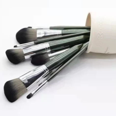 

2021 Smooth fiber wool imitation snow fox makeup brush set, Bright silver