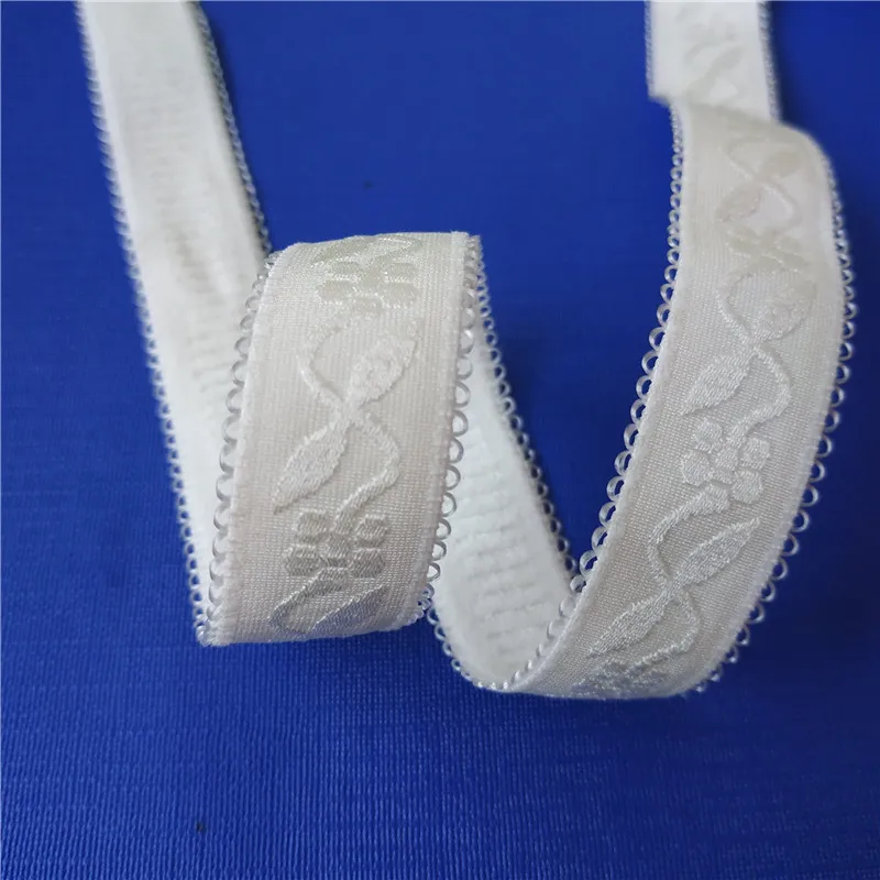 

factory wholesale 20mm jacquard flower design non-slip women elastic bra strap TCJD8042-20