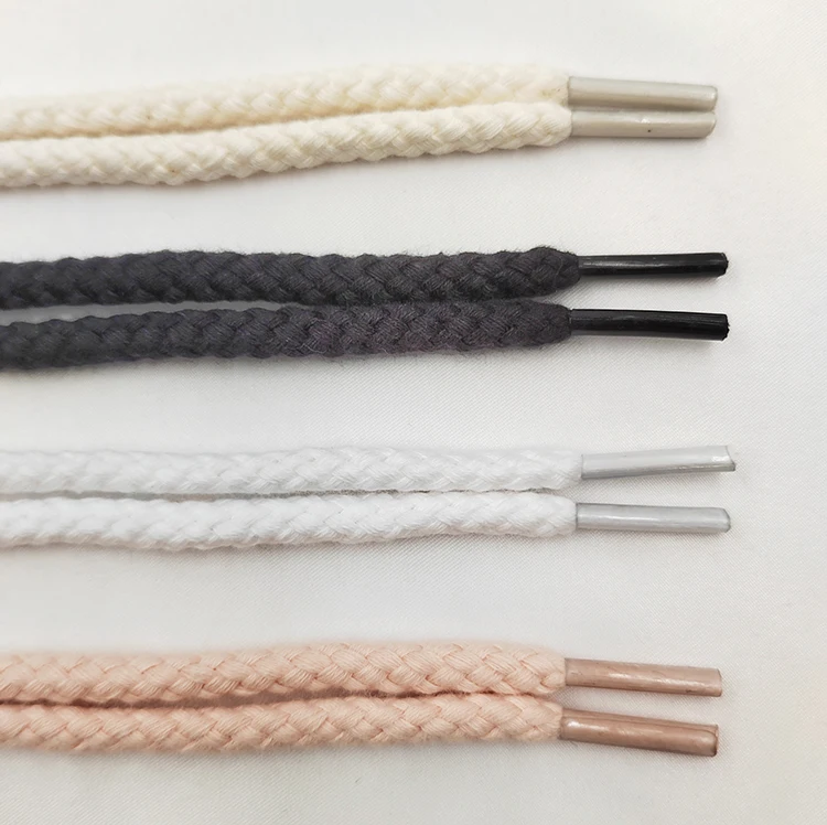 

7mm 8mm macrame cream cotton cord laces for shoelaces, Stock color or customized