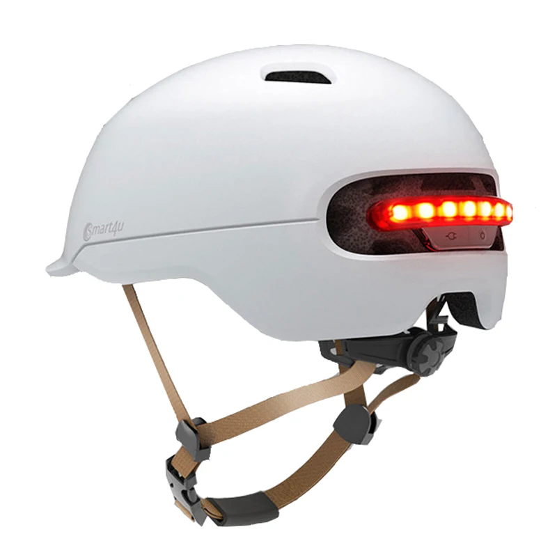 

Smart4u SH50 Helmet Bicycle Smart Flash Helmets Back Light Mountain Road Electric Scooter Helmet Bike accessories, Black and white