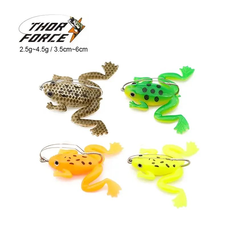 

THORFORCE. High Quality 4.5g/60mmBionic Floating Frog Lure Topwater Artificial Soft Frog Fishing Lure