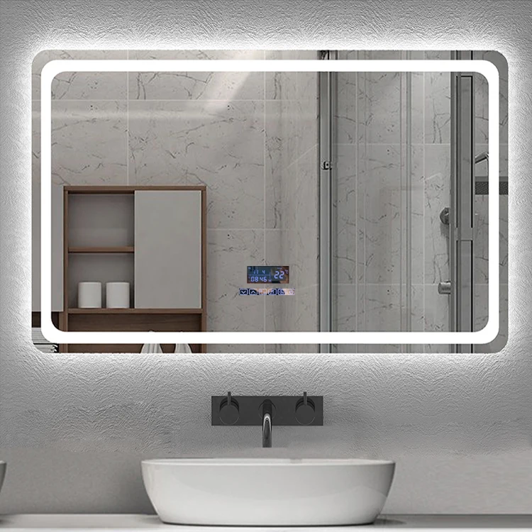 

Frameless Rectangle Bathroom LED Light Mirror with Demister Sensor Touch Button Waterproof Portrait or Landscape