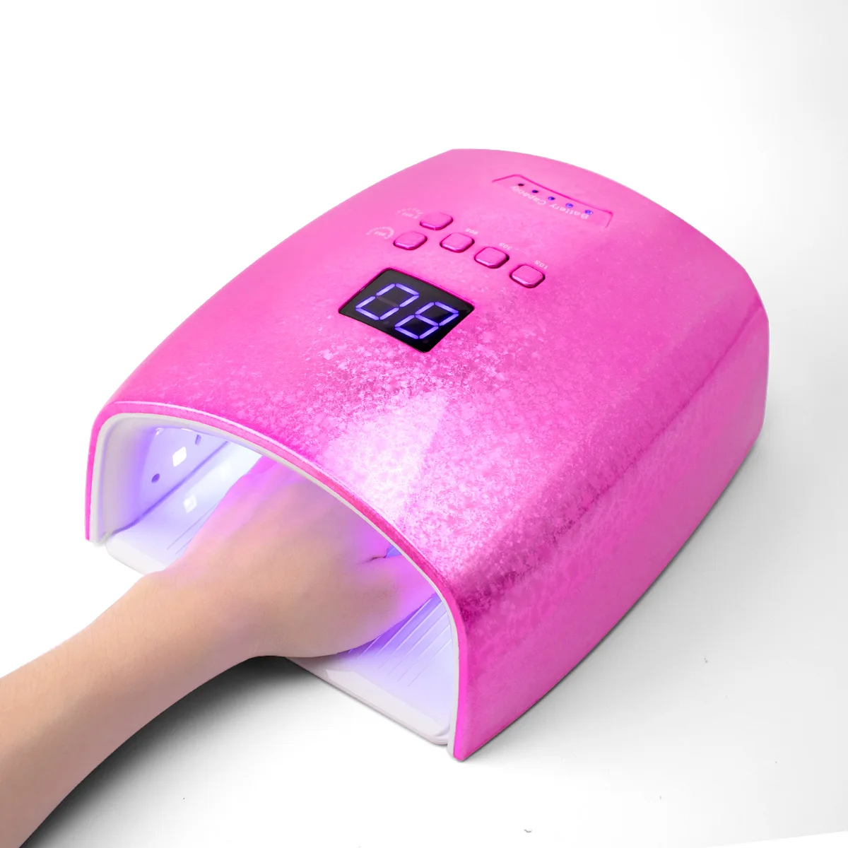 

2022 new hybrid 48W OEM wireless cordless smart cure digital pink light uv led nails gel lamp manicure nail dryer