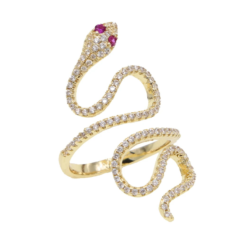 

new design arrived taist band snake ring with colorful cz paved womenlady finger rings for wedding ring jewelry gift