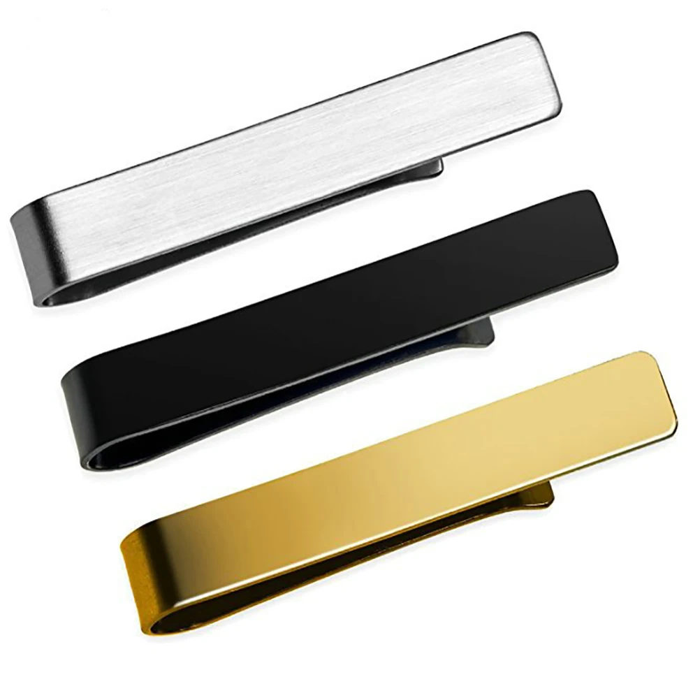 

New Fashion Stainless Steel Tie Clip Black Color Metal Necktie Tie Men Party Business Simple Jewelry Accessories