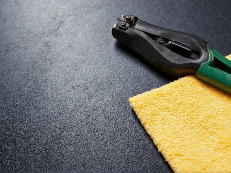 Professional car tinting tools laid on microfiber cloth