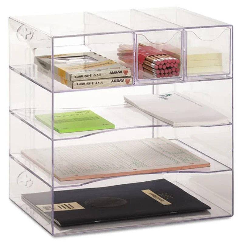 Acrylic Mesh Desk Organizer With Sliding Drawer,Office Desk Organizer Set Table Desk Organizer