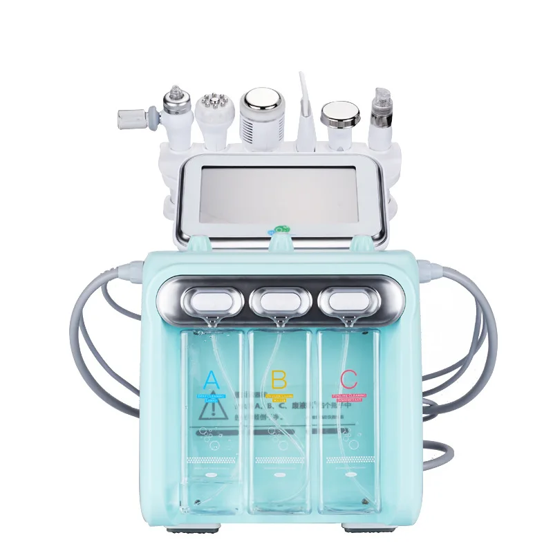 

2021 New product 6 in 1Oxygen H2O2 Small Bubble Beauty Device/Deep Clean hydra Dermabrasion Facial Machine