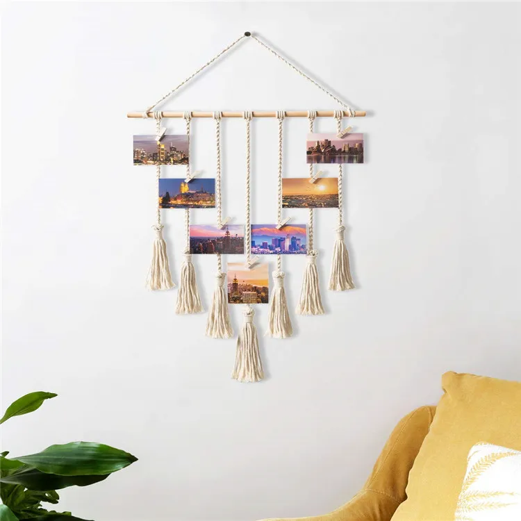 

Display Pictures Organizer Boho Home Decor Macrame Wall Hanging